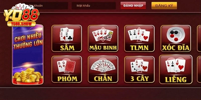 Các sản phẩm game bài trực tuyến luôn thu hút sự chú ý tại YO88